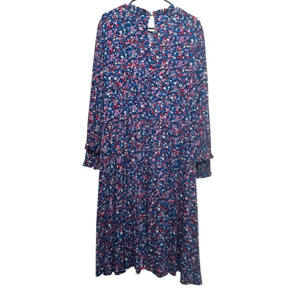 Draper James Ditsy Floral Jersey Midi Dress Size 1X Ruffles Ballon Sleeve Modest - Picture 5 of 16